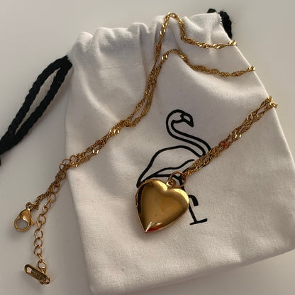 Black Flamingo - Lottie Heart Locket