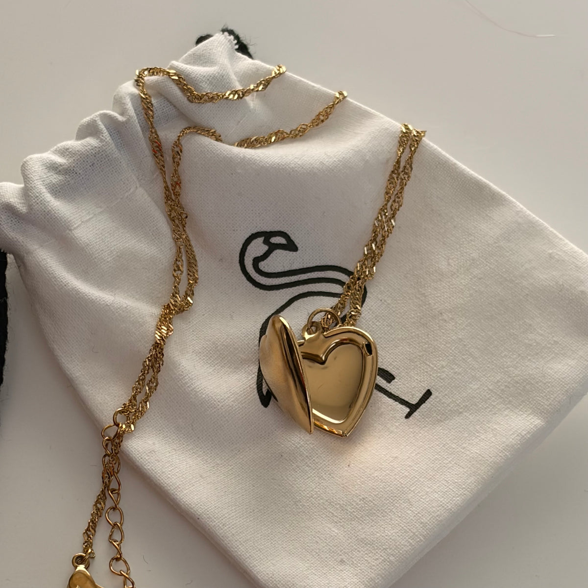 Black Flamingo - Lottie Heart Locket