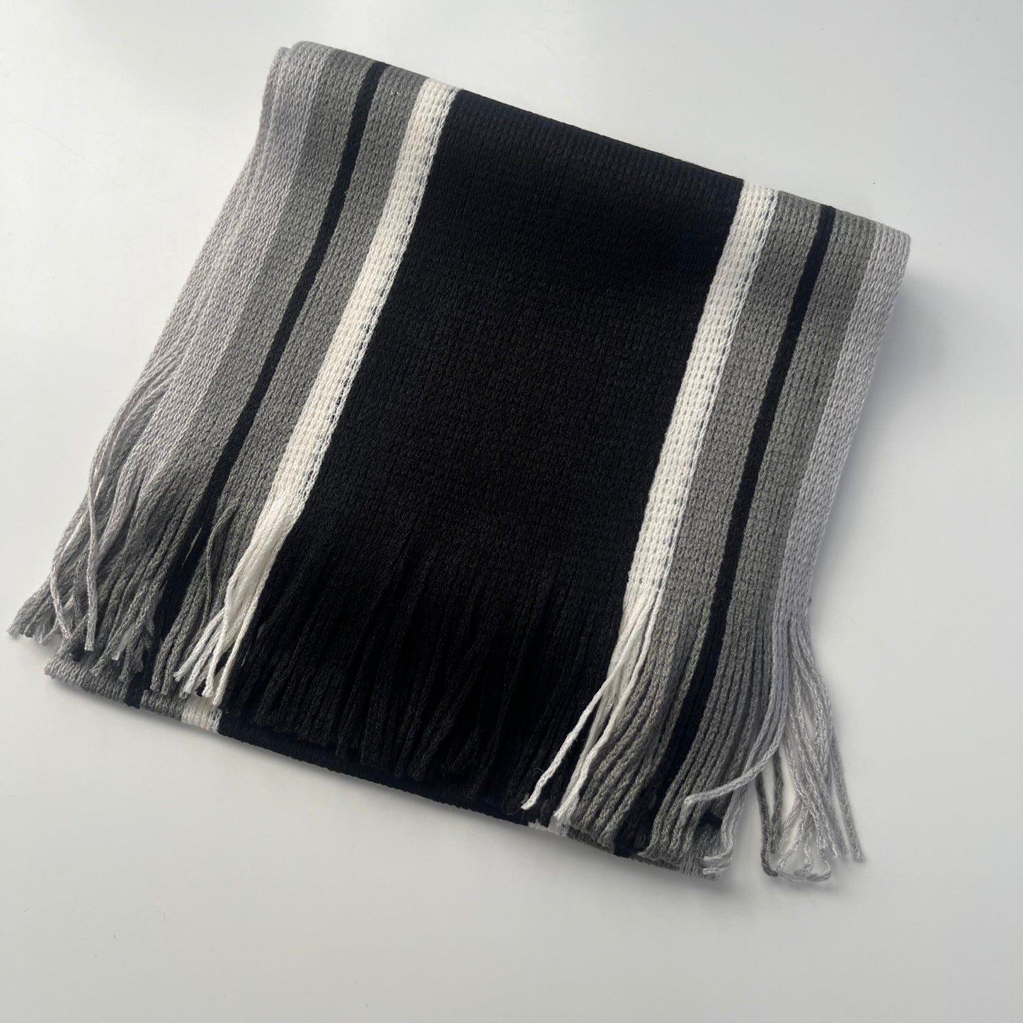 Sideline Collection - Light Retro Stripe Scarf - Hollis - Black