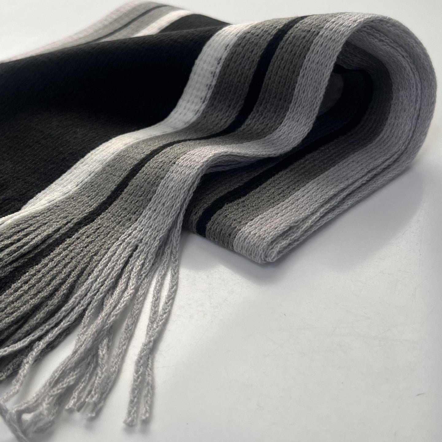 Sideline Collection - Light Retro Stripe Scarf - Hollis - Black