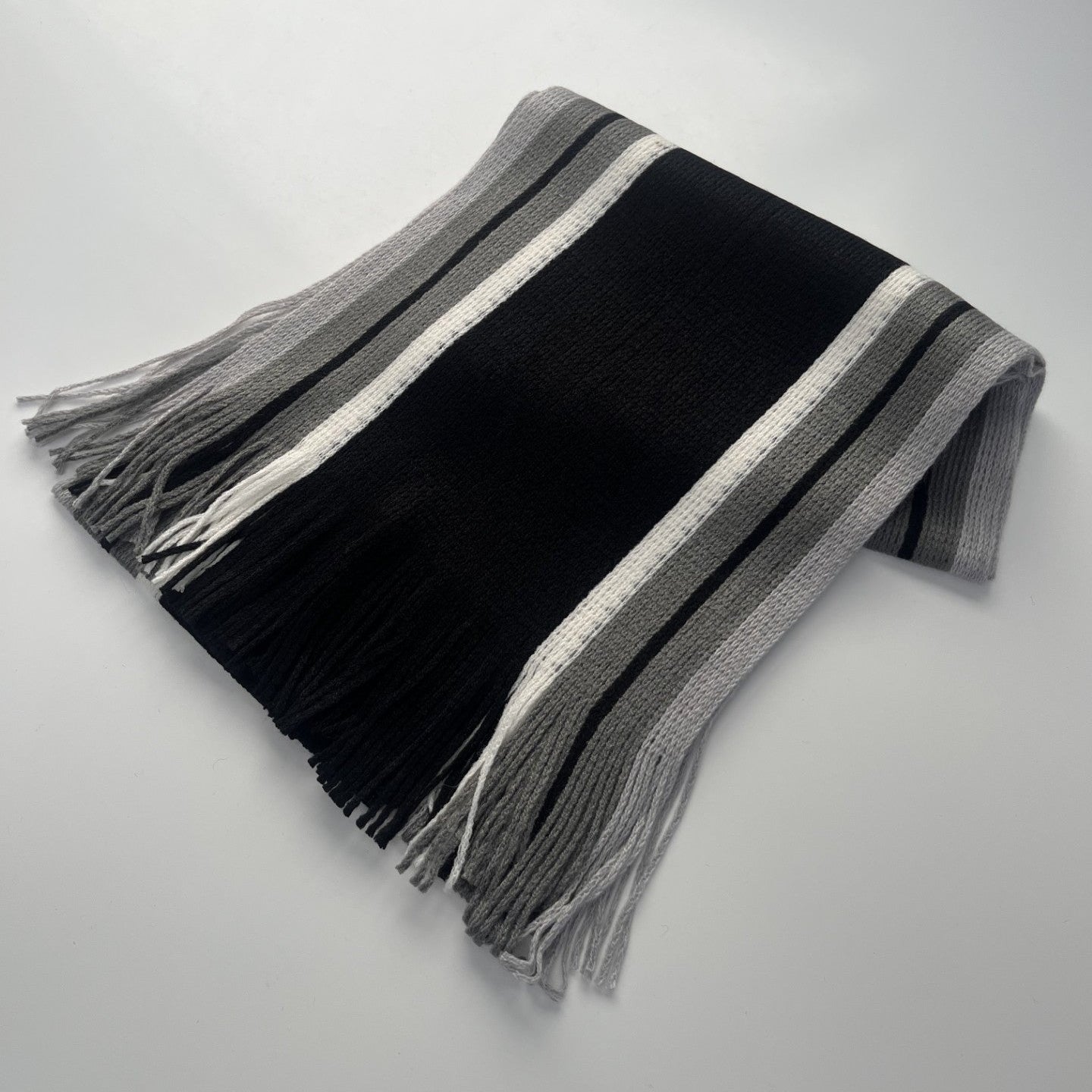 Sideline Collection - Light Retro Stripe Scarf - Hollis - Black