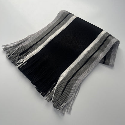 Sideline Collection - Light Retro Stripe Scarf - Hollis - Black