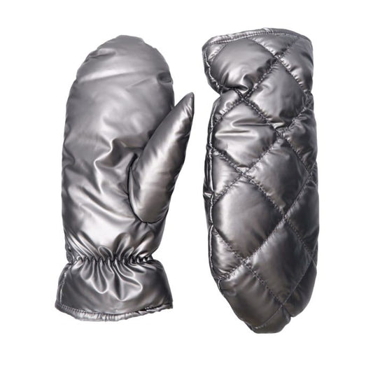 Quilted Mittens - Black Colour - Gun