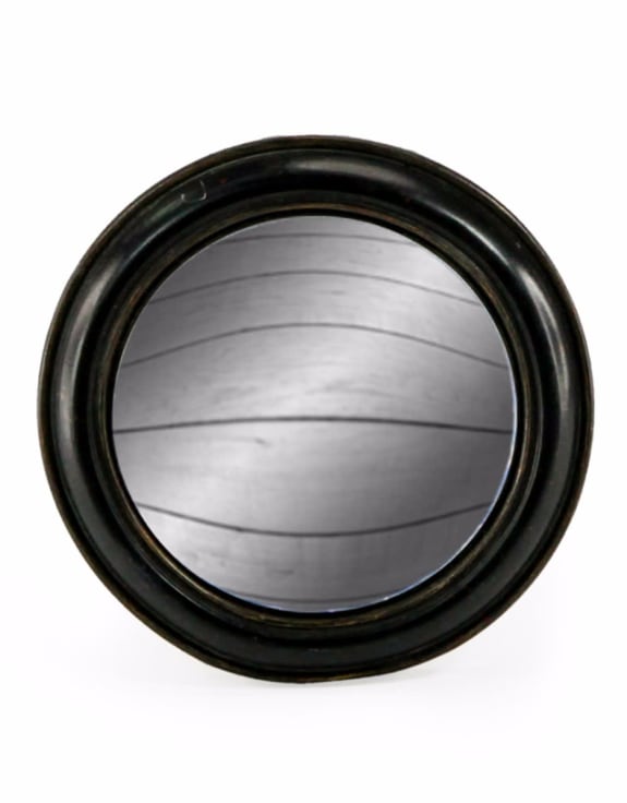 Antique Black Framed Convex Mirrors in Various Sizes-black flamingo store