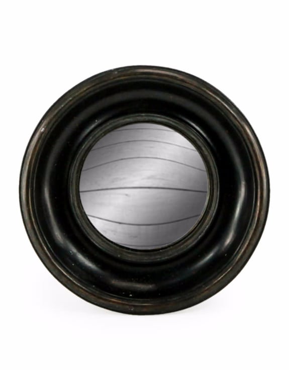 Antique Black Framed Convex Mirrors in Various Sizes-black flamingo store