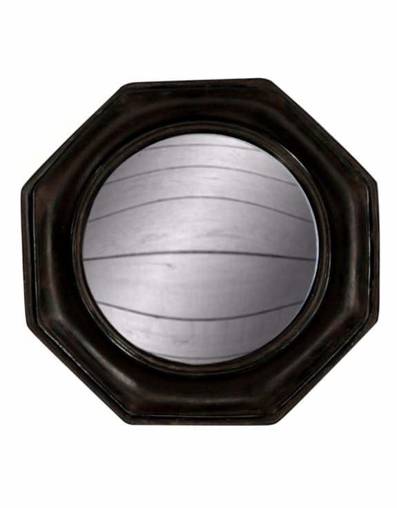 Antique Black Framed Convex Mirrors in Various Sizes-black flamingo store