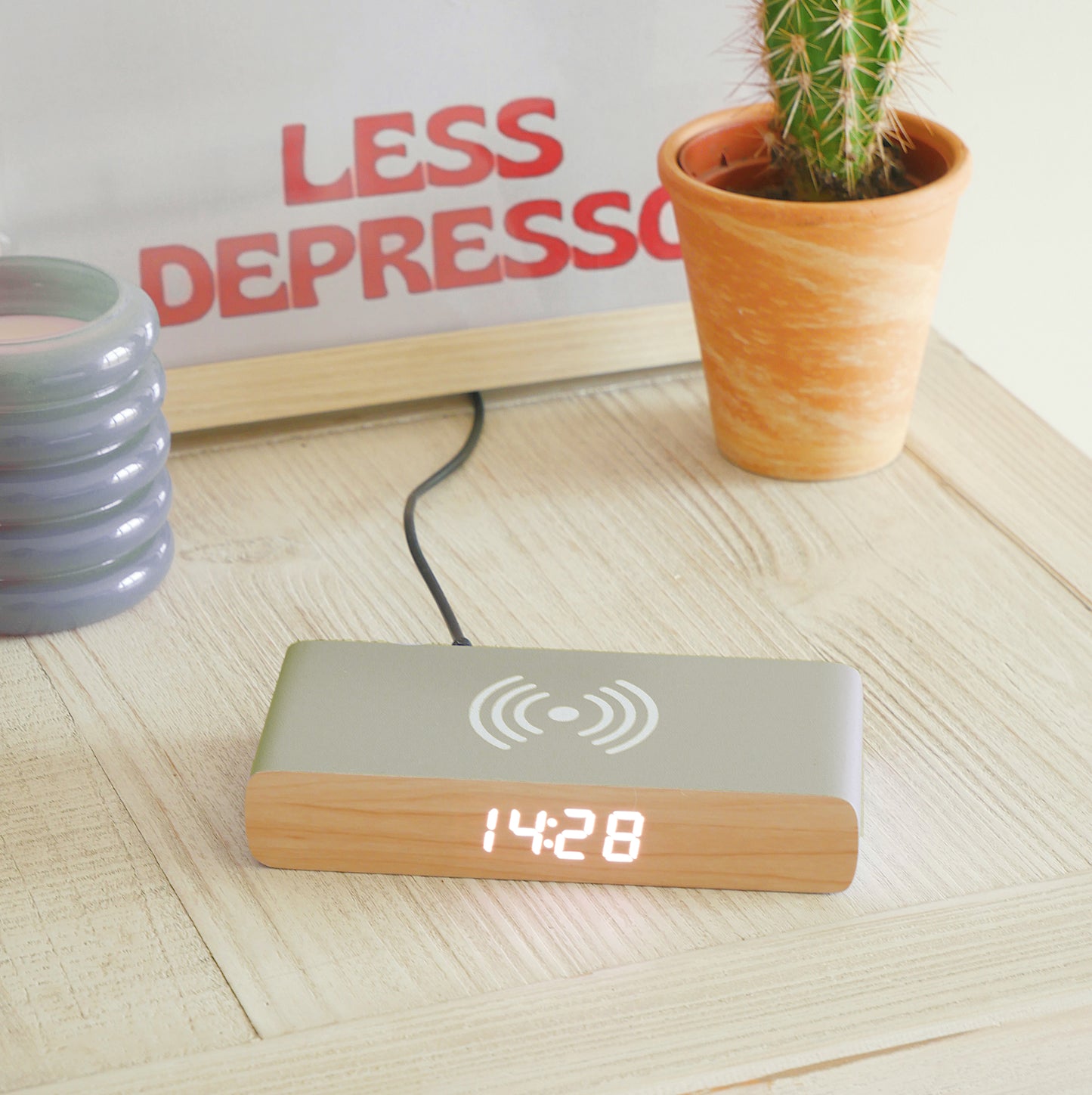 Rise Alarm Clock/Charger in Grey