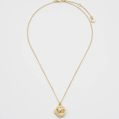Fable England - Blue Tit Locket Necklace - Gold