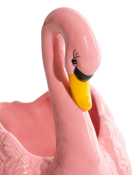 Pink Swan Ceramic Planter/Storage Bowl