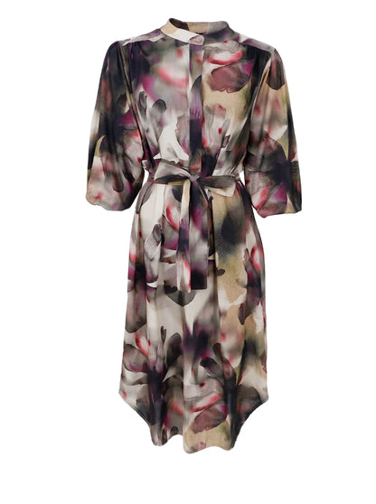 Black Colour Filora Dress - Plum Flower