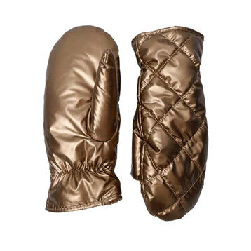 Quilted Mittens - Black Colour - Coffee