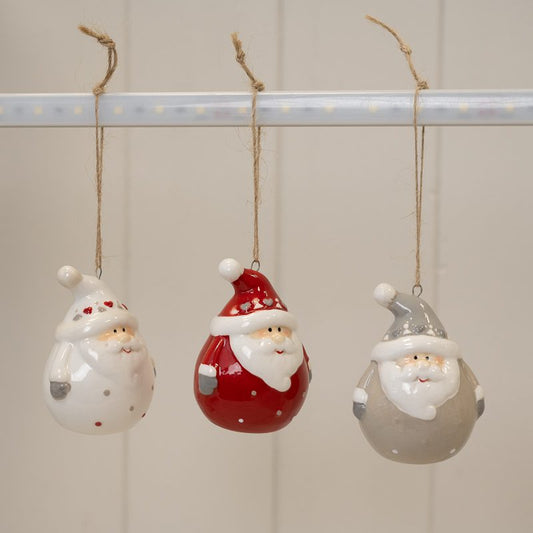 Acetate box of 3 Santa baubles