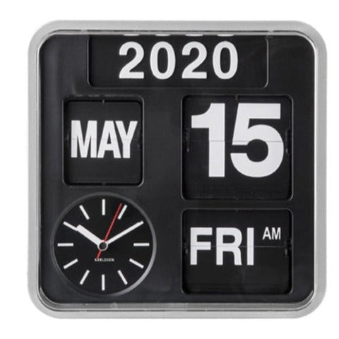 Karlsson Mini Flip Clock in silver casing