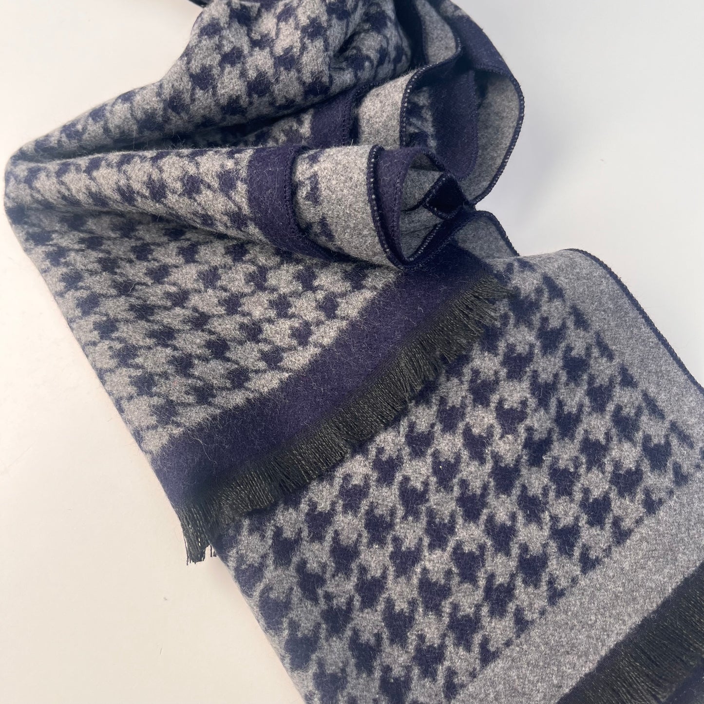 Luxury Men's Houndstooth Scarf - Blue | Christmas Gift for Him - Sons Limited