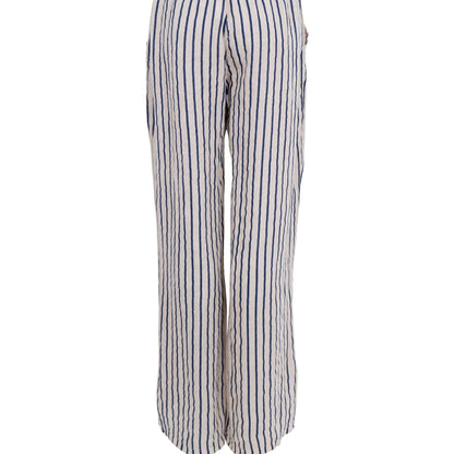 Melina Wide Linen Pant - navy Stripe