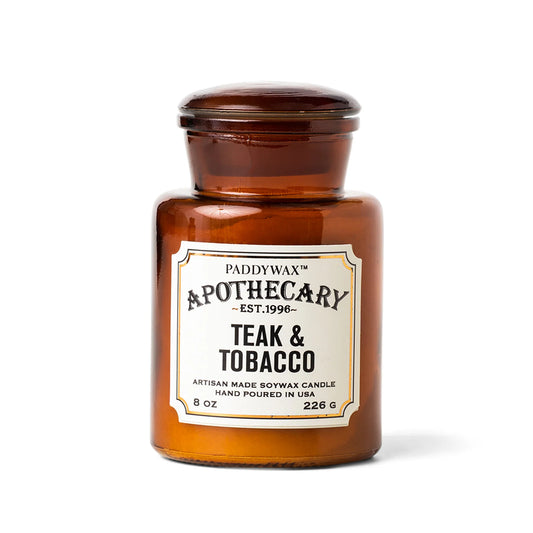 Paddywax - Apothecary 226g Glass Jar Candle - Teak & Tobacco