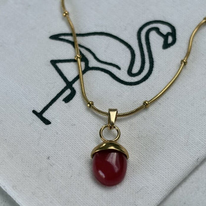 Black Flamingo - Dotty Necklace - Wine