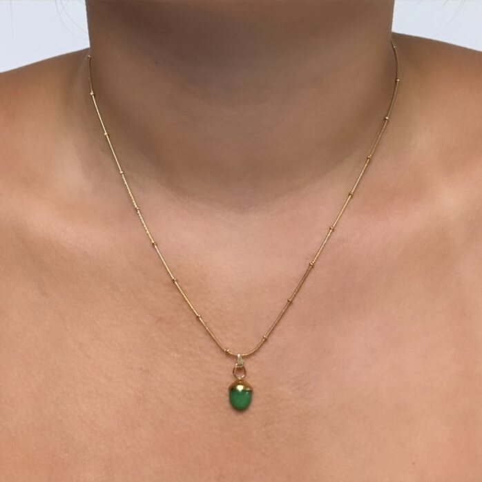 Black Flamingo - Dotty Necklace - Green