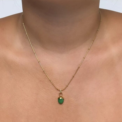Black Flamingo - Dotty Necklace - Green