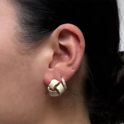 Black Flamingo - Knotty Studs - Milky White