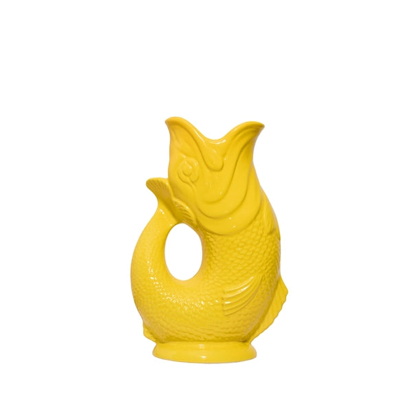 Yellow Original Gluggle Jug Pitcher Vase: L (22cm high, 0,6 liter)