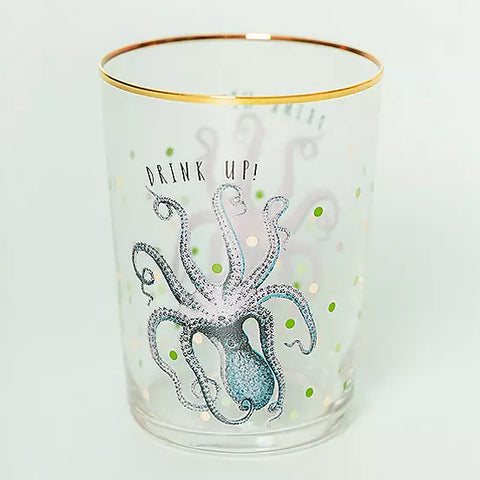 Yvonne Ellen - High Ball Glass - Octopus "Drink Up"