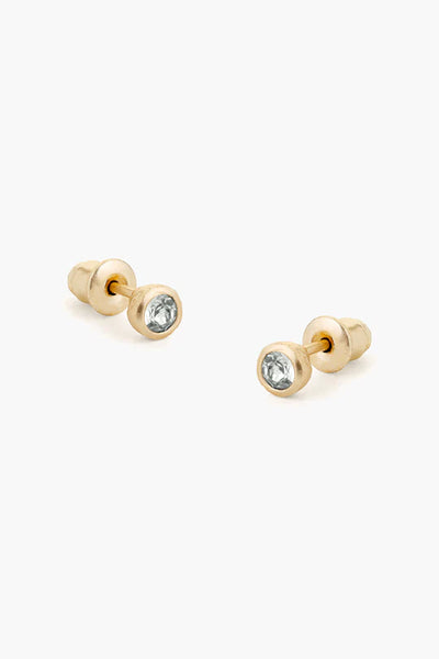Birthstone Stud Earrings in Gold - Choose your month