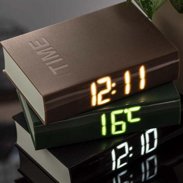 Alarm Clock Book in Green in Warm Grey - black flamingo store