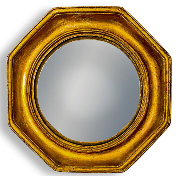 Antique Gold Framed Convex Mirrors in Various Sizes - black flamingo store