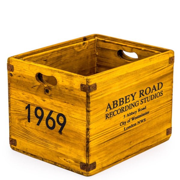 Antiqued Wooden "Vintage Vinyl" or "Abbey Road" LP Record Storage Boxes in 2 sizes. - black flamingo store