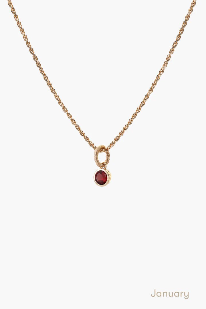 Birthstone Necklace in Gold-black flamingo store