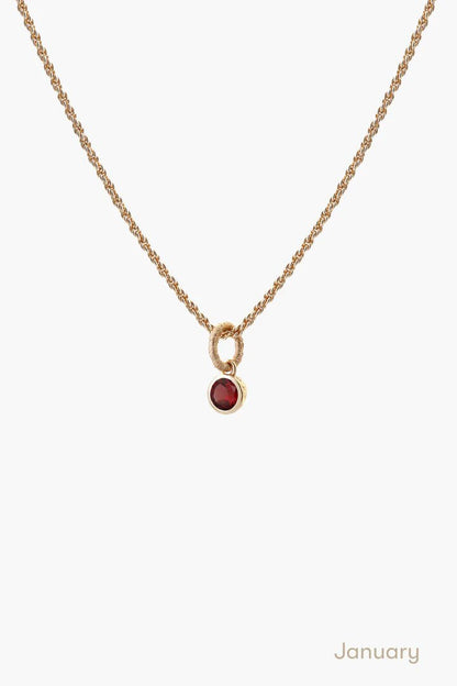 Birthstone Necklace in Gold-black flamingo store