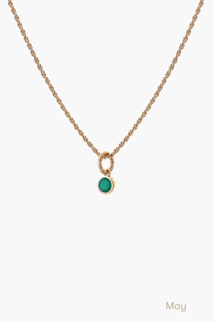 Birthstone Necklace in Gold-black flamingo store