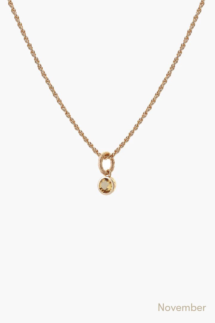 Birthstone Necklace in Gold-black flamingo store