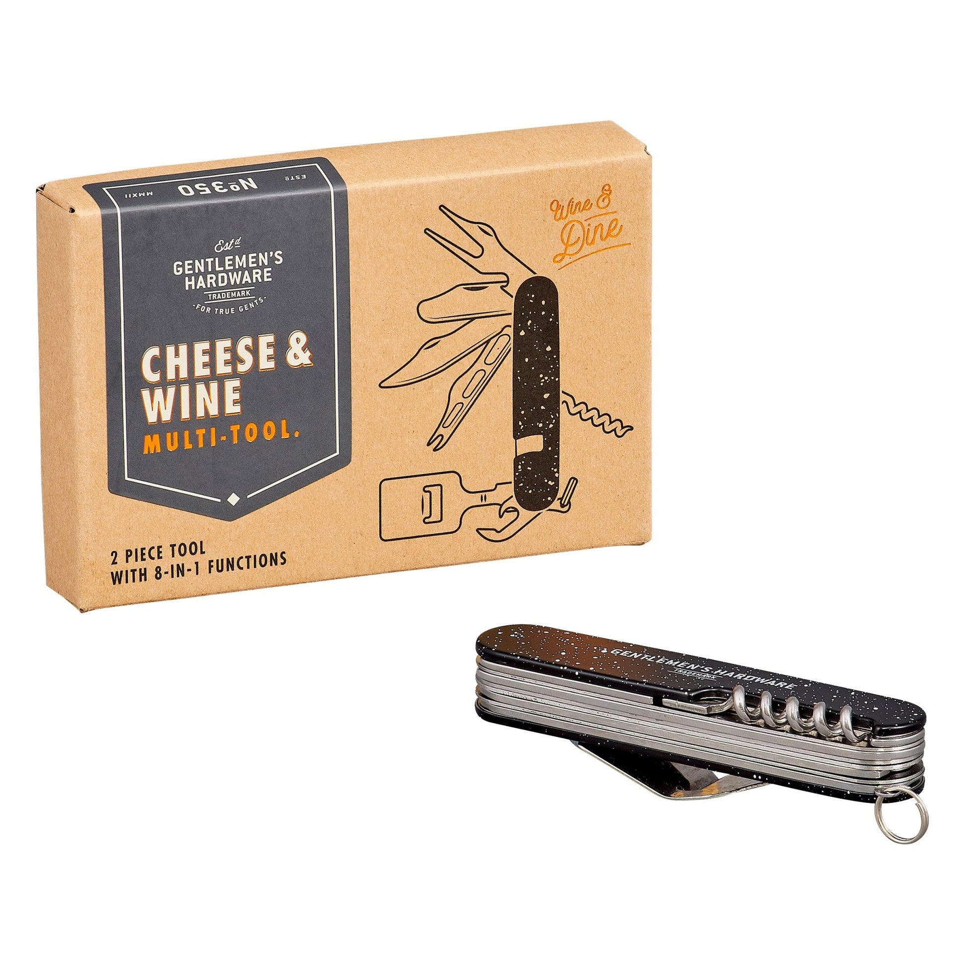 Gentlemen's Hardware Cheese & Wine 8-in-1 Multi Tool in gift box - black flamingo store