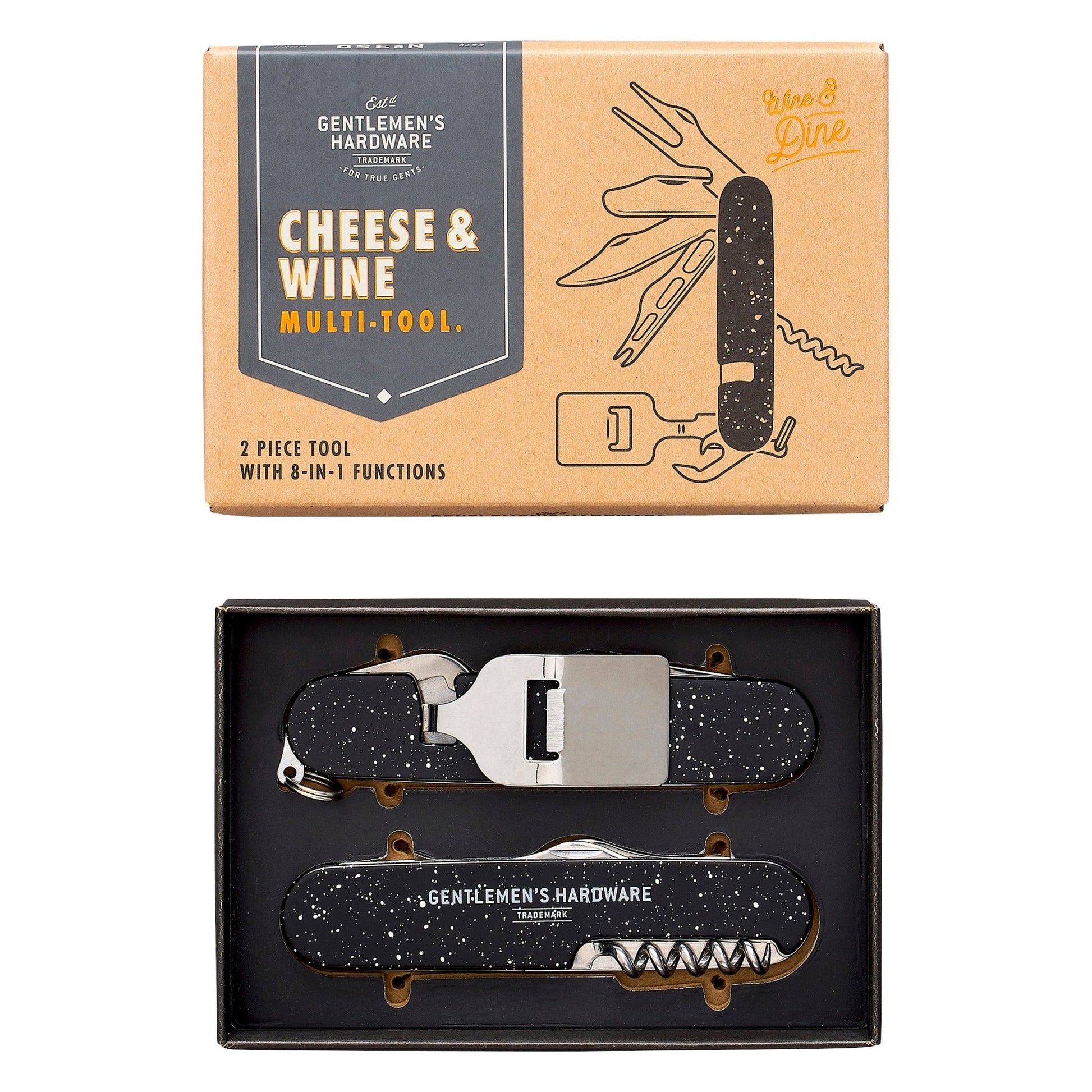 Gentlemen's Hardware Cheese & Wine 8-in-1 Multi Tool in gift box - black flamingo store