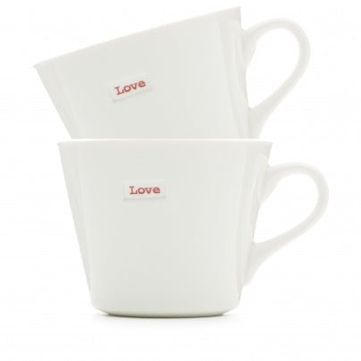 Keith Brymer Jones gift boxed pair "love and love” retro wording mugs - black flamingo store
