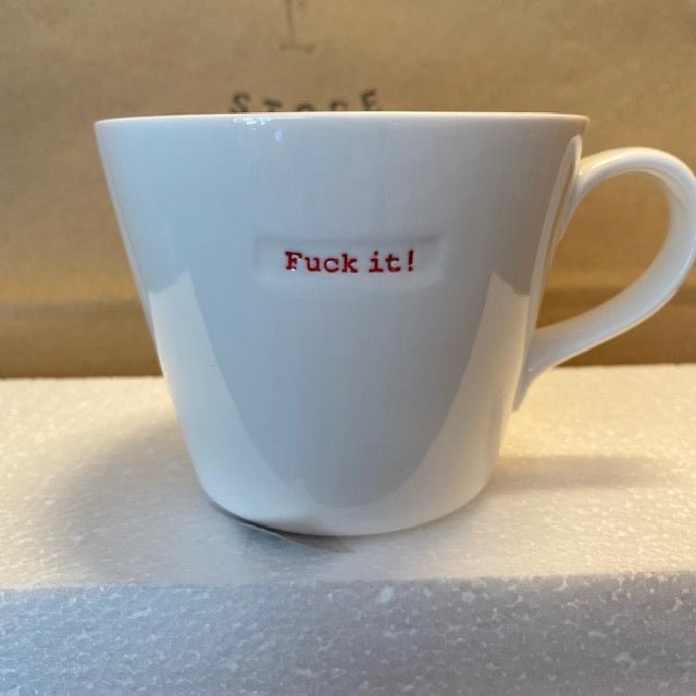 Keith Brymer Jones retro word range "Fuck it!" mug - black flamingo store