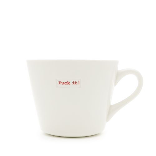 Keith Brymer Jones retro word range "Fuck it!" mug - black flamingo store