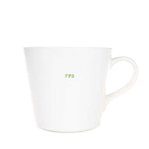 Keith Brymer Jones retro word range Large Bucket Mug 500ml "FFS" - black flamingo store