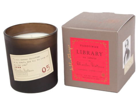 Library Candle- Charles Dickens: Tangerine, Juniper & Clove - black flamingo store