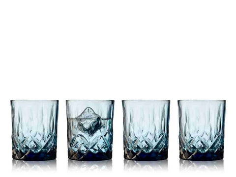 LYNGBY GLAS Whisky Glass Sorrento 32 cl 4 pcs Blue - black flamingo store