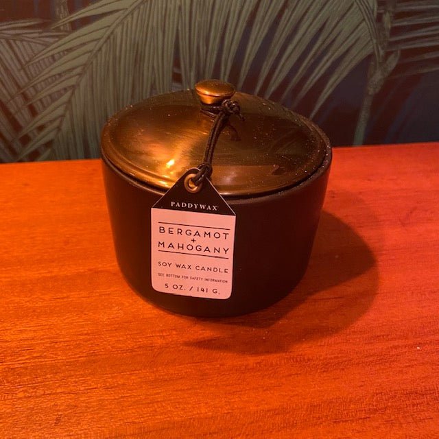 Paddywax Hygge Ceramic candle - Black - Bergamot Mahogany (141G) - black flamingo store