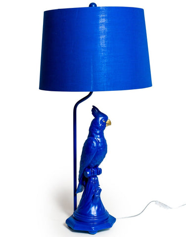 Parrott Table Lamp with Metallic Lined Shade - black flamingo store