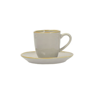 ROSE & TULIPANI CONCERTO (Pearl Grey) Espresso Cup With Saucer - black flamingo store