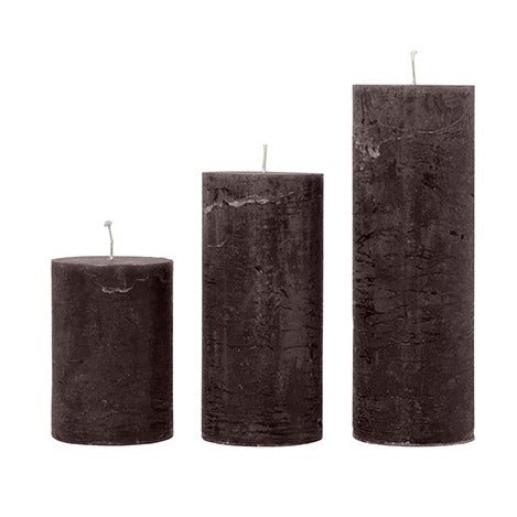 Rustic Pillar Candles in Chestnut - black flamingo store