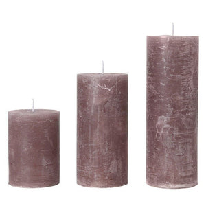 Rustic Pillar Candles in Rouge - black flamingo store