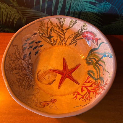 SEA LIFE Medium Melamine Salad Bowl 28cm - black flamingo store