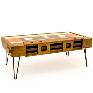 Solid Wood Retro Cassette Coffee table - black flamingo store