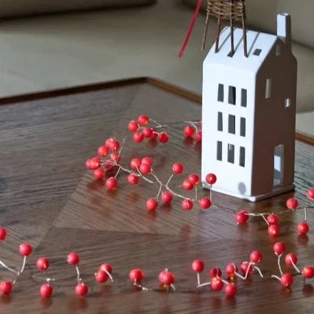 String of Snowberry Lights - Red - black flamingo store